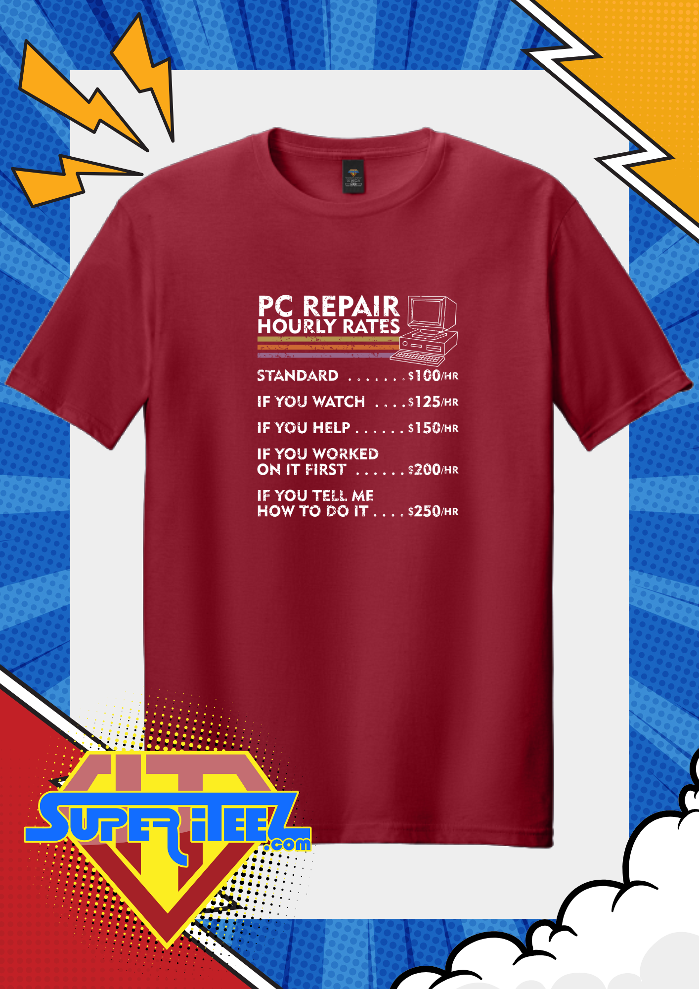 “PC Repair Rate Chart” - The Truth in Pricing Tee