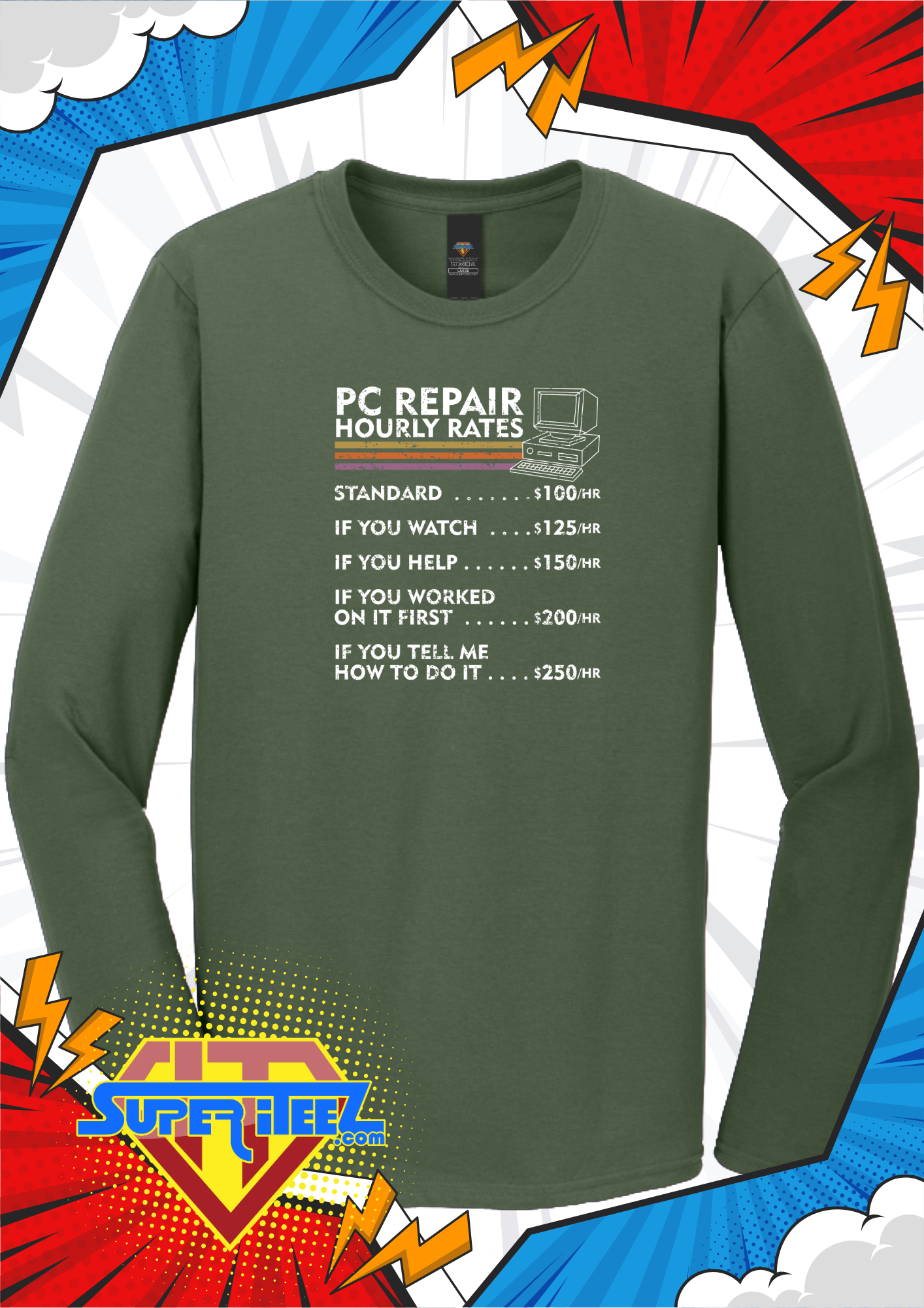 “PC Repair Rate Chart” - The Truth in Pricing Tee