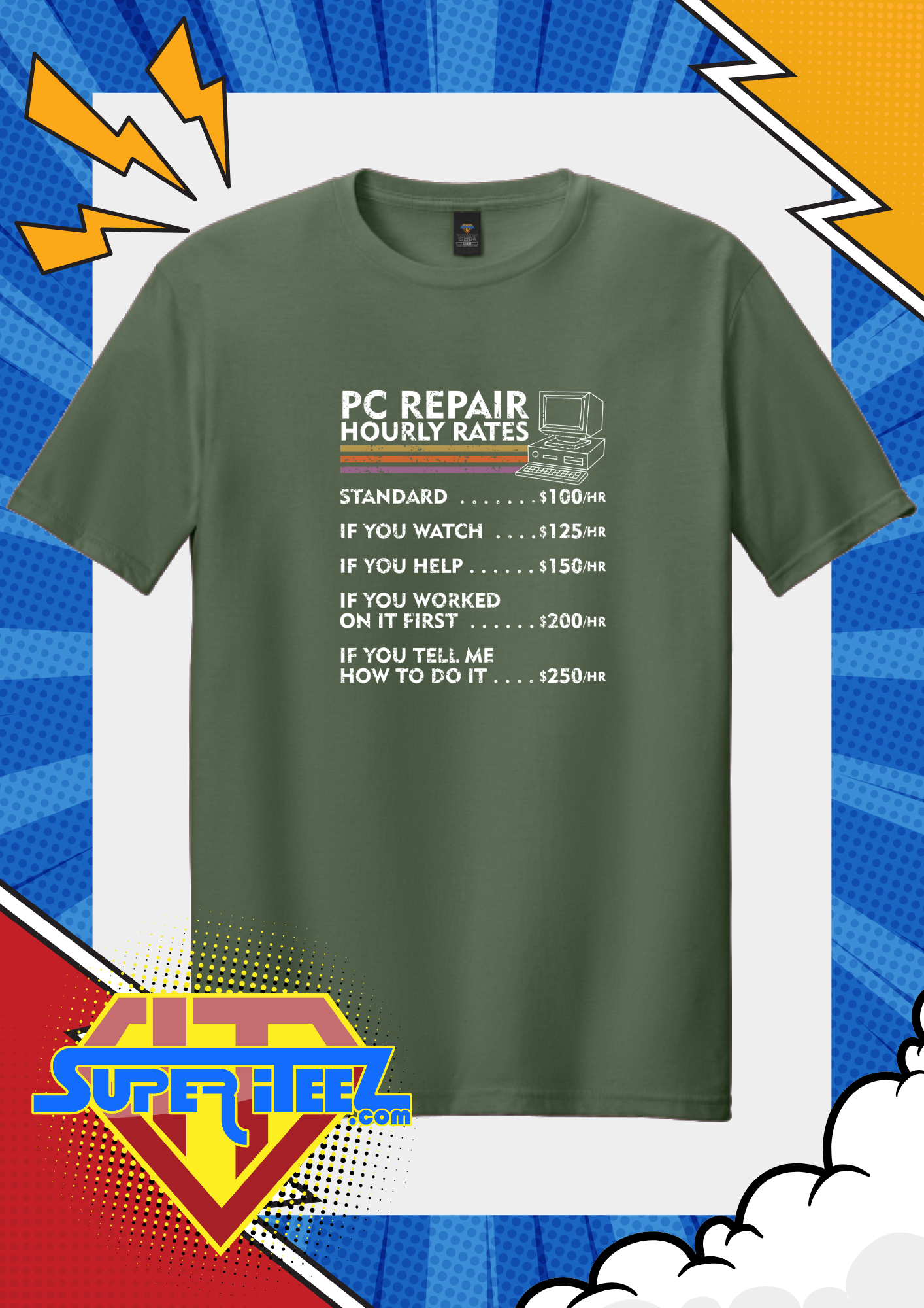 “PC Repair Rate Chart” - The Truth in Pricing Tee