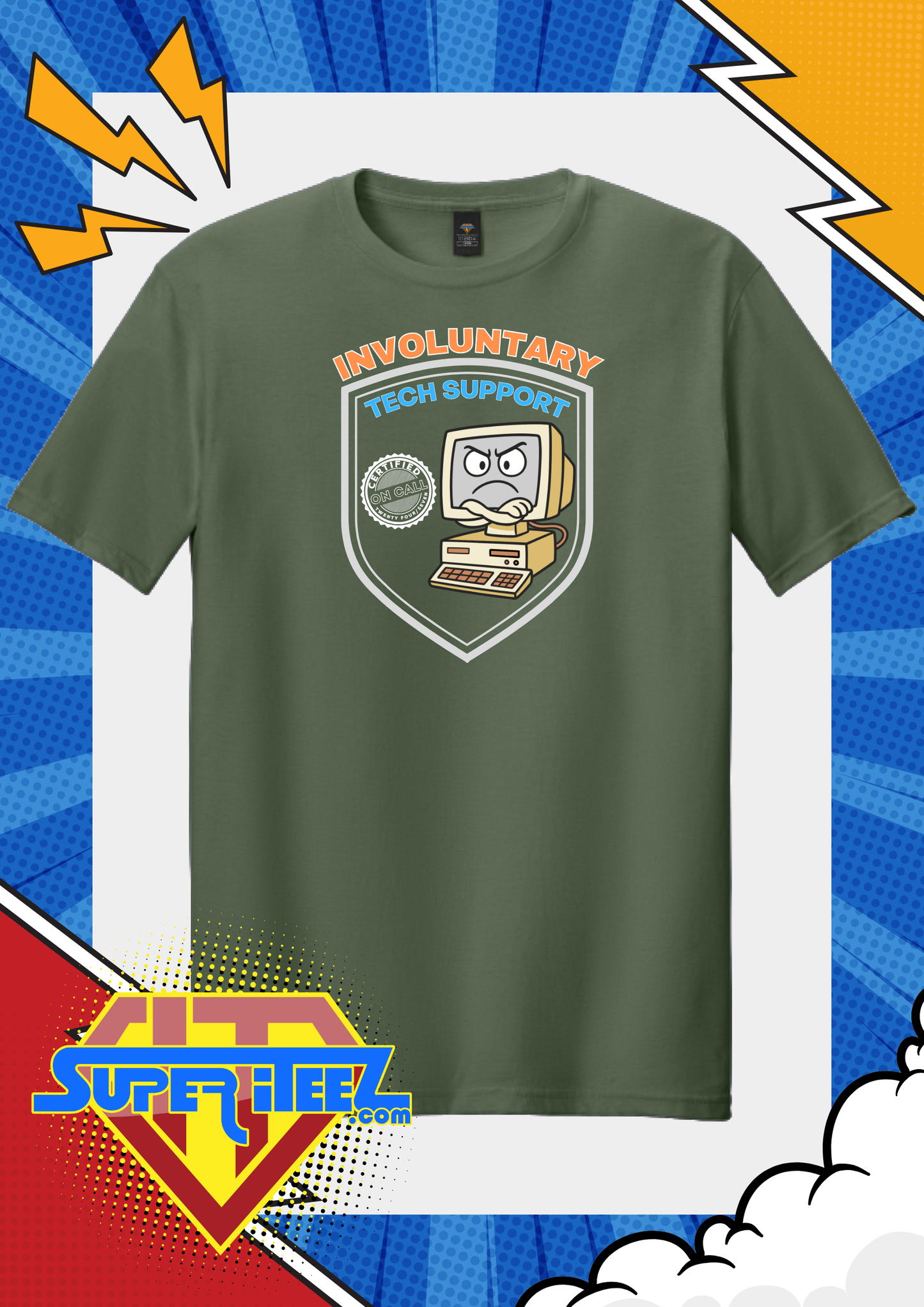 “Involuntary Tech Support – On Call 24/7” Tee