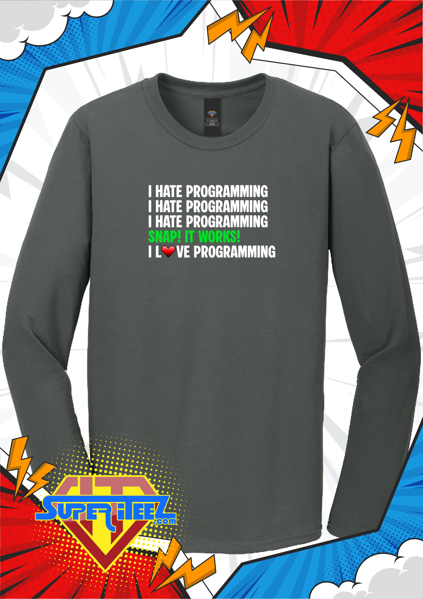 “I Hate Programming! I Love Programming!” – The Developer Mood Swing Tee