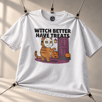 Load image into Gallery viewer, Witch Better Have Treats Tee &amp; Crewneck | Cat Boss Collection Halloween Cat Shirt