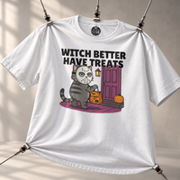 Load image into Gallery viewer, Witch Better Have Treats Tee &amp; Crewneck | Cat Boss Collection Halloween Cat Shirt
