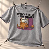 Load image into Gallery viewer, Witch Better Have Treats Tee &amp; Crewneck | Cat Boss Collection Halloween Cat Shirt