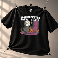 Load image into Gallery viewer, Witch Better Have Treats Tee &amp; Crewneck | Cat Boss Collection Halloween Cat Shirt