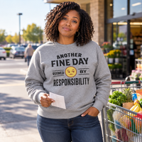 Load image into Gallery viewer, Another Fine Day Ruined By Responsibility Tee &amp; Crewneck Sweatshirt