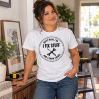 Load image into Gallery viewer, That's What I Do - I Fix Stuff and I Know Things Tee &amp; Crewneck Sweatshirt
