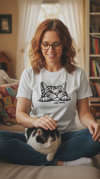 Load and play video in Gallery viewer, Cat Mom Tee &amp; Crewneck Sweatshirt