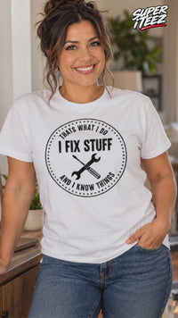 Load and play video in Gallery viewer, That's What I Do - I Fix Stuff and I Know Things Tee &amp; Crewneck Sweatshirt